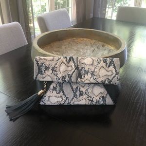 Black Snakeskin Clutch